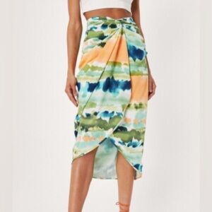 Nasty Gal Tie Dye Knot Maxi Skirt
